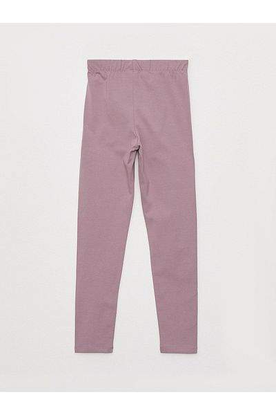 LC Waikiki Basic Cotton Girl's Long Tights with Elastic Waist