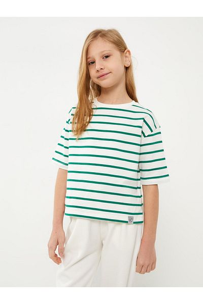 LC Waikiki Girl - Crew Neck Striped Short Sleeve T-Shirt