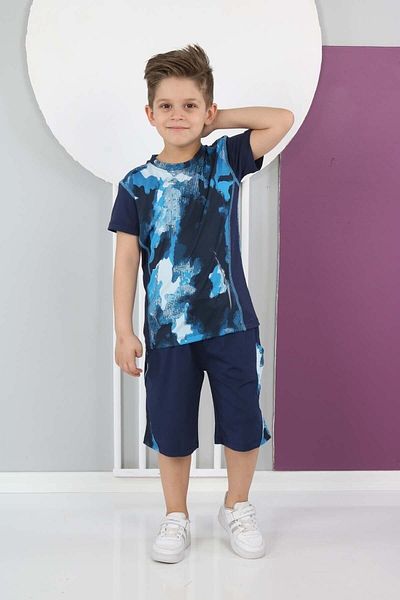 Asortik Kids Αθλητικό σορτς για αγόρια από ύφασμα κατάδυσης T-shirt Bermuda Bottom-top Σετ