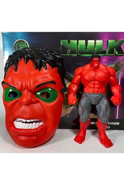 TURKAFONE Avengers Kırmızı Hulk Maskeli Işıklı 17 cm Set -
