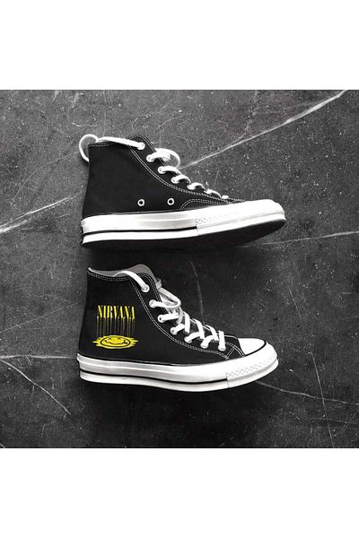 Touz Moda Rock Series - Nirvana Black Canvas Shoes