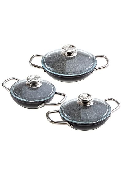 Jumbo Darci Black 3-Piece Pan Set