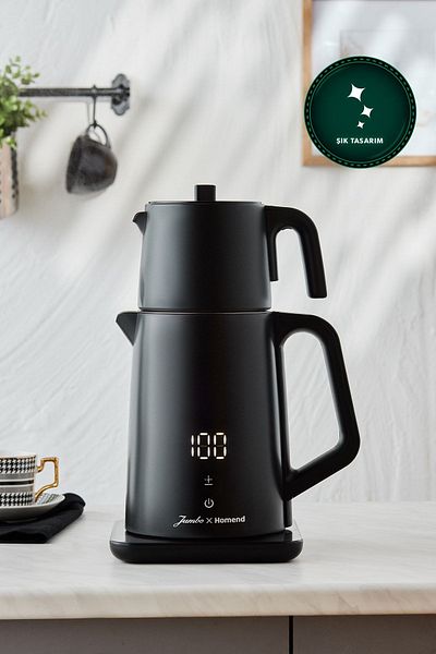 Jumbo X Homend Royaltea Cooltouch 1792h Black Double Walled Stainless Steel Tea Machine With Wifi Control