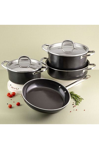 Jumbo Swiss Crystal Black 7 Piece Cookware Set