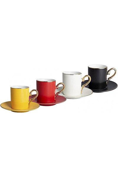 Jumbo Mix 8 Piece Coffee Cup Set for 4 People
