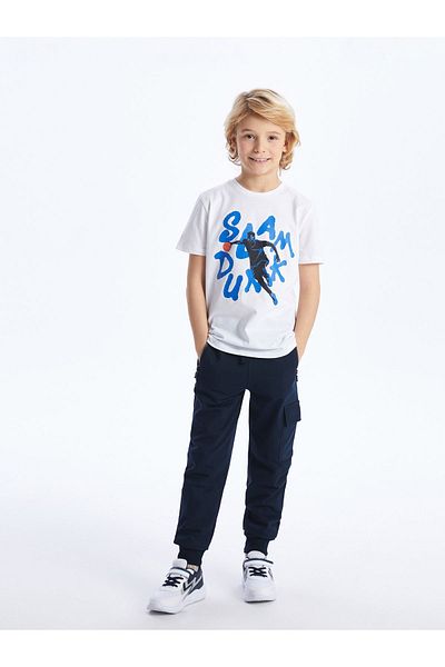LC Waikiki Băiat - Tricou cu mânecă scurtă cu decolteu și imprimat