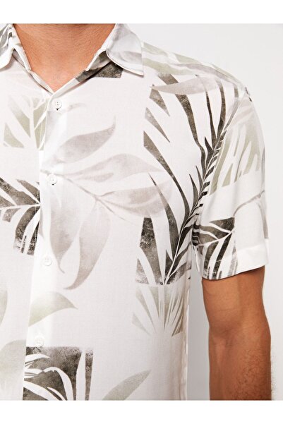 LC Waikiki Ανδρικό πουκάμισο βισκόζης με κοντό μανίκι με άνετη εφαρμογή