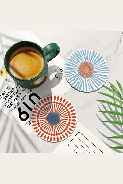 Valerine Life 6 قطع قاعدة أكواب شاي وقهوة للمكتب قابلة للغسل وغير قابلة للانز...