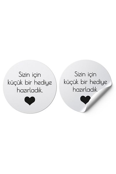 etikettcim Sticker Coated (3x3cm) 100 Pieces Round Cut -We Have Prepared For You White Background-