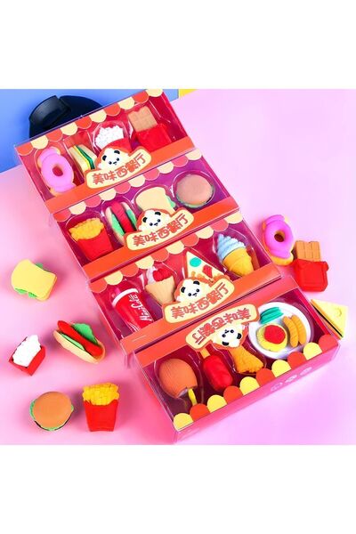 SANRIO Delicious Western Food Cute French Fries, Hamburger Pizza Eraser (1 Piece)
