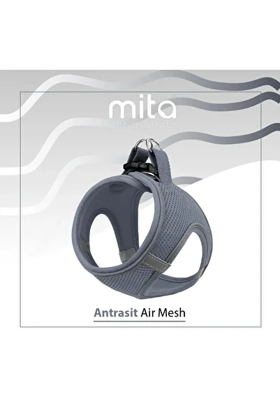 Mita Pet Mita Air Mesh Cat Dog Collar Double Reflective, Anti-Sweat Gray / gray M