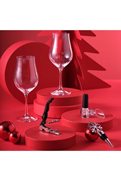 Jumbo Happiness Kadeh Ve Şarap Aksesuar Hediye Seti