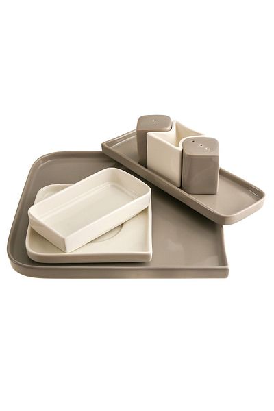 Jumbo Quadro Gray 27 Piece Breakfast Set