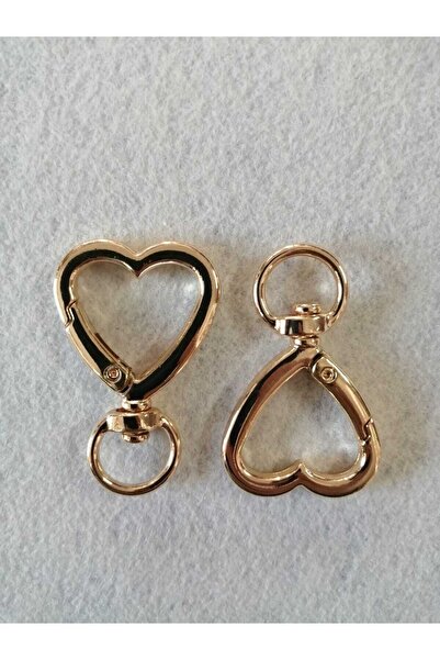 Sena Yün Yaylı Halka Kalp Desen Gold Renk ( 1 Takım =2 Adet)