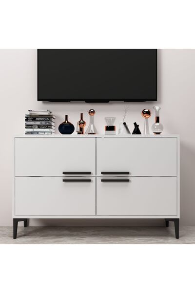 MERT SERT MOBİLYA Ctn Beyaz Konsol,tv Sehpası,tv Ünitesi,kahve Köşesi,banyo D...