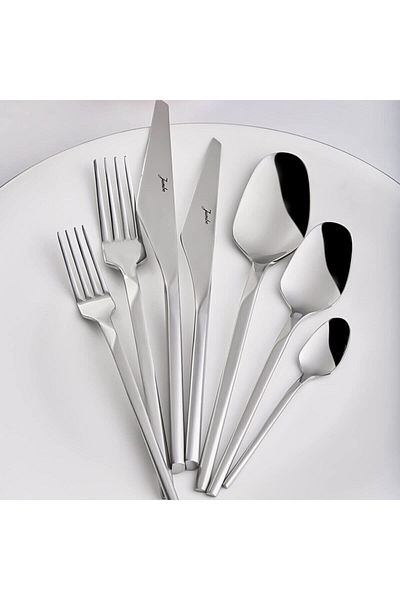 Jumbo 5100 Quartz 12-Person 84-Piece Matte Fork Spoon Knife Set