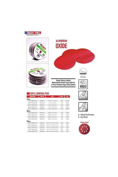 Baytec Bay-tec Velcro Sander 115mm 100 Grit mk0244 10 Pieces