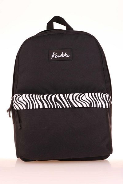 KAUKKO Rucsac de școală cu model zebră neagră culori de bază - K1626