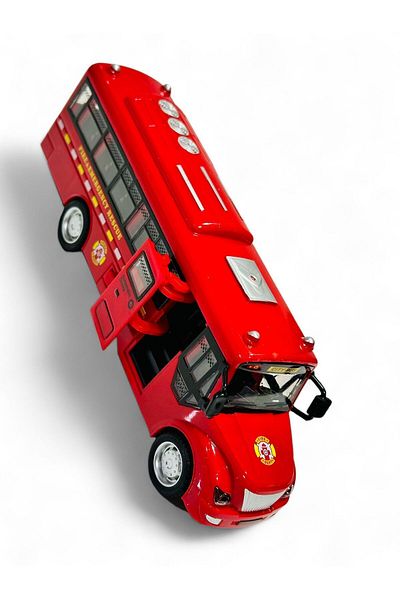 PeriYedi Bus Toy Unbreakable Sound Fire Truck Bus with Light 20 cm Red