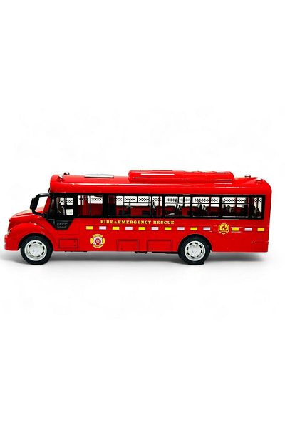 PeriYedi Bus Toy Unbreakable Sound Fire Truck Bus with Light 20 cm Red
