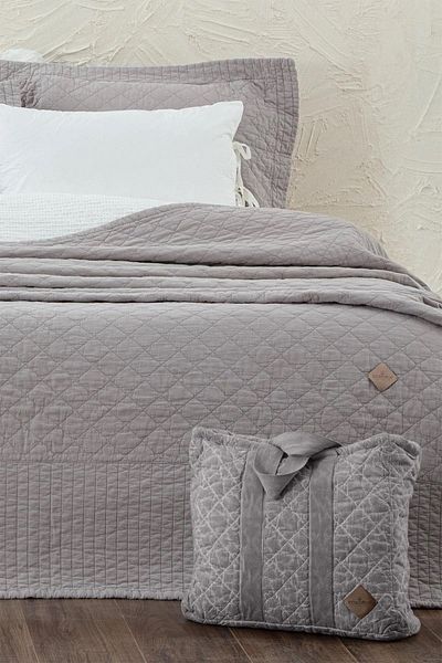 Ecocotton Reha Gray Double 100% Organic Cotton Bedspread Set 240*260 cm