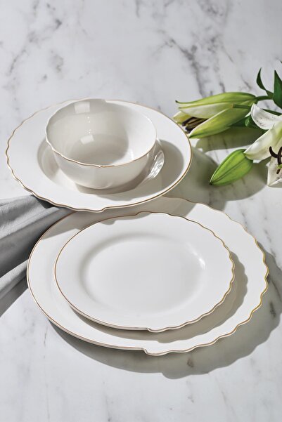 Neva N3521 Gold Hibrit 24 Parça 6 Kişilik Yemek Takımı