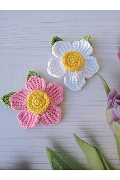 Kadın Girişimciler Atölyesi Біло-рожева маргаритка, 2 шт., застібка-кнопка