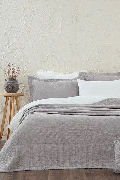 Ecocotton Reha Gray Double 100% Organic Cotton Bedspread Set 240*260 cm