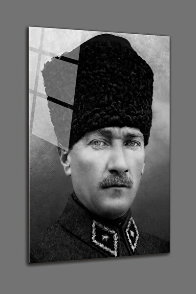 BV DEKOR ΠΟΡΤΡΕΤΟ ΑΤΑΤΟΥΡΚ ΜΑΥΡΟ ΛΕΥΚΟ ΧΡΩΜΑΤΟ ΠΟΤΕΡΑΝΑΙΟ ΓΥΑΛΙ - ΔΙΑΚΟΣΜΗΤΙΚ...