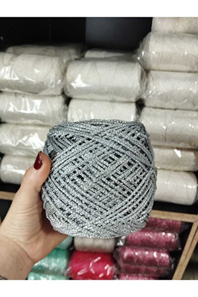 ALL KİNDS OFF YARN خيط لامع لامع فضي اللون