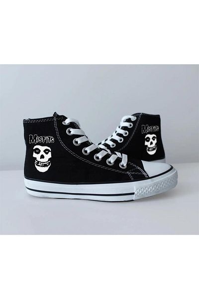 Touz Παπούτσια από καμβά Grandükkan Misfits Black Skull με στάμπα