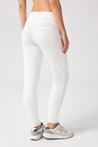 Los Ojos White Thin Soft Textured Melody Jogger Sweatpants - Soho