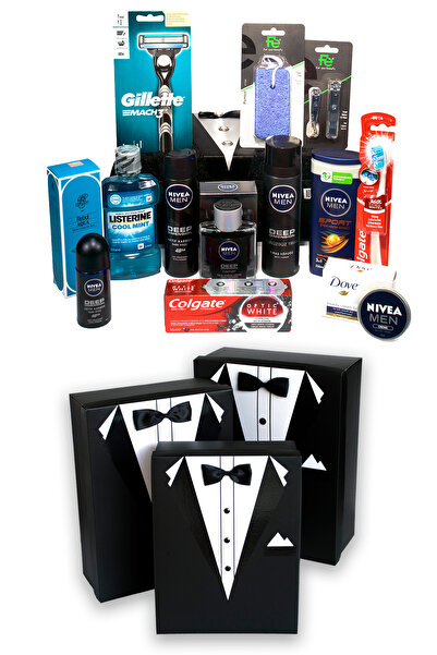 Dove Damat Bohça Çeyiz Kutusu 18 Parça - Gerçek Papyon / Düğme Yeni