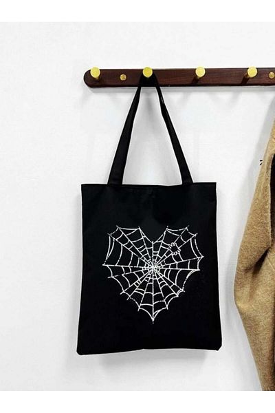 Touz Moda Gothic Heart Black Cloth Bag