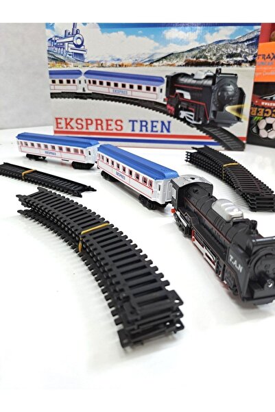 TURKAFONE Erkek Çocuk Oyuncak Ekspres Tren Pilli Işıklı Ray Üzerinde Dönen Tr...