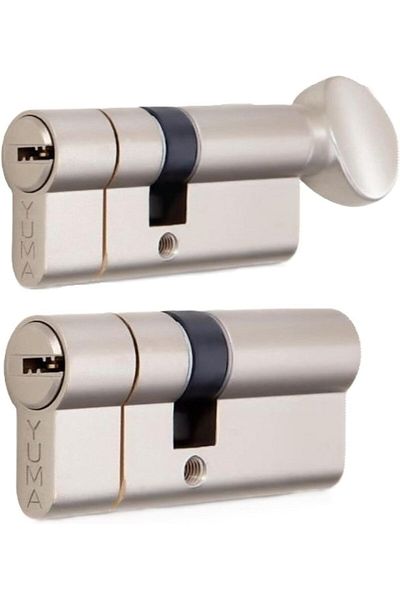Store Set of 2 Lock Core and Latch - Latchless Set, Steel Cup - With Joint Key, Ball and Trap