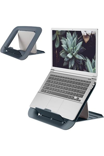Store حامل كمبيوتر محمول قابل للتعديل بارتفاع من Leitz مع 4 ارتفاعات، مقاس 13 بوصة إلى 15 بوصة