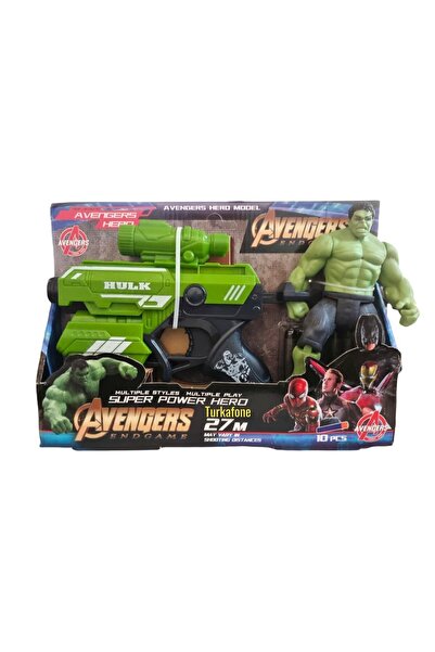 TURKAFONE Spiderman Hulk Figürlü Oyuncak Lazerli Nerf Modeli Tabanca Ve 10 Ad...
