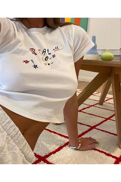 Touz Moda dompuleri μόδας Real Love Printed Λευκό Κόψιμο