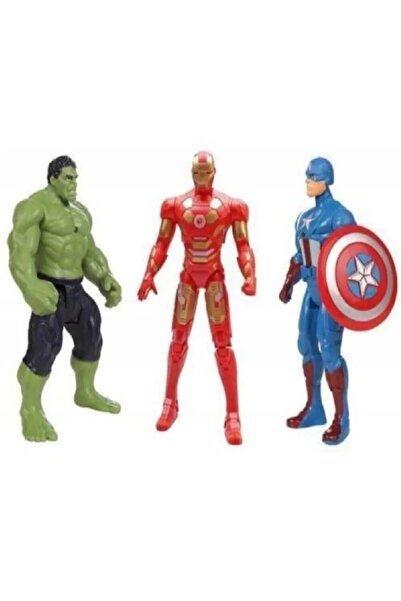 TURKAFONE Hulk Ironman Captan Amerika Figür Oyuncak 3 Adet 11.5 Cm