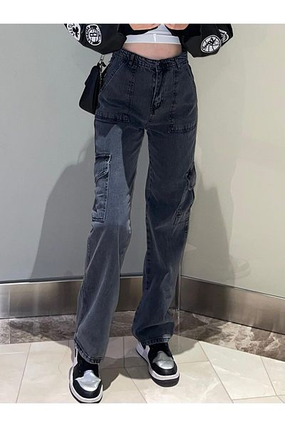 Touz Moda Oversize Γκρι Παντελόνι - Cargo Pocket
