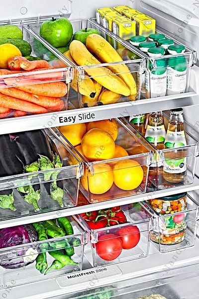 Nandy Home Set of 3 - Tall Clear Refrigerator and Closet Organizer