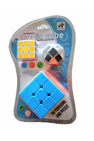 TURKAFONE Şekilden Şekile Giren Sihirli Yılan Zeka Küpü Snake Magic Cube 3 Lü...