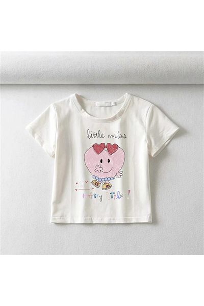 Touz Moda Little Miss Printed White Crop
