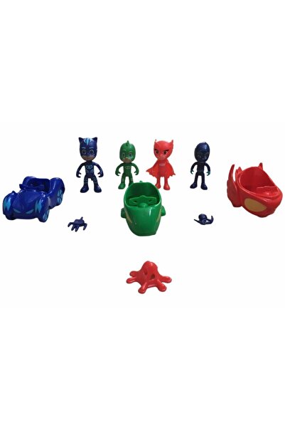 TURKAFONE Pjmasks Pjmaskeliler 4 Figür 3 Araba 4 Aparatli Set