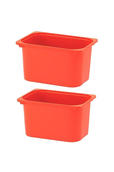 IKEA 2 Pieces of Orange Children's Room Storage Storage Box 42X30X23 cm