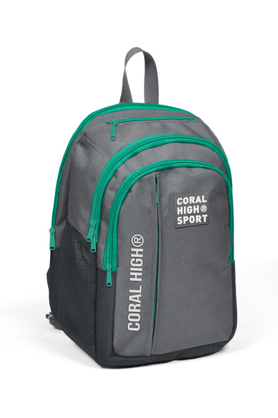 Coral High Sport Açık Gri Beş Bölmeli Usb Şarjlı Kulaklık Çıkışlı Sırt Çantası 23243