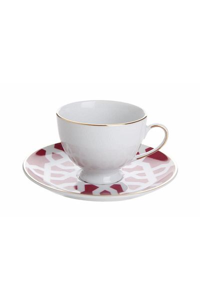 Porland Morocco Pattern5 Fuchsia Coffee Cup with Saucer80cc 04a P018910