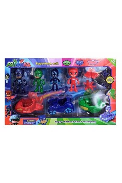 PJMASKS Büyük Boy Arabalı Her Biri 8-9 cm Arabalı Aksesuarlı