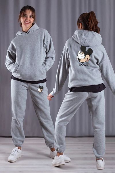 AY MONTANA LUNAVISTA Micky Printed Hooded Sweatshirt Bottom Top Tracksuit Set